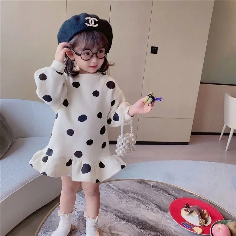 24HA308.01 - VÁY NỈ THU ĐÔNG BÉ GÁI