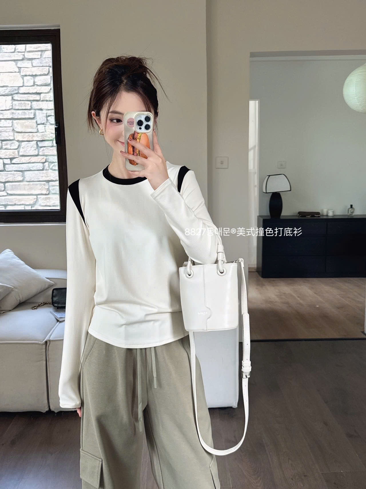 24HA308.09 - ÁO THUN CỔ TRÒN PHỐI MÀU