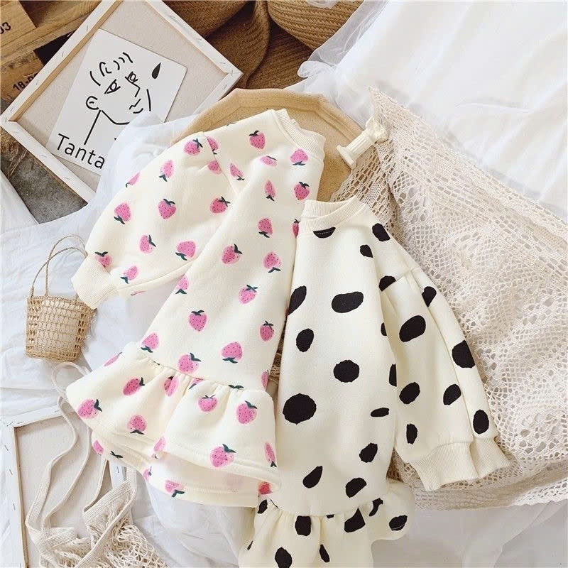 24HA308.01 - VÁY NỈ THU ĐÔNG BÉ GÁI