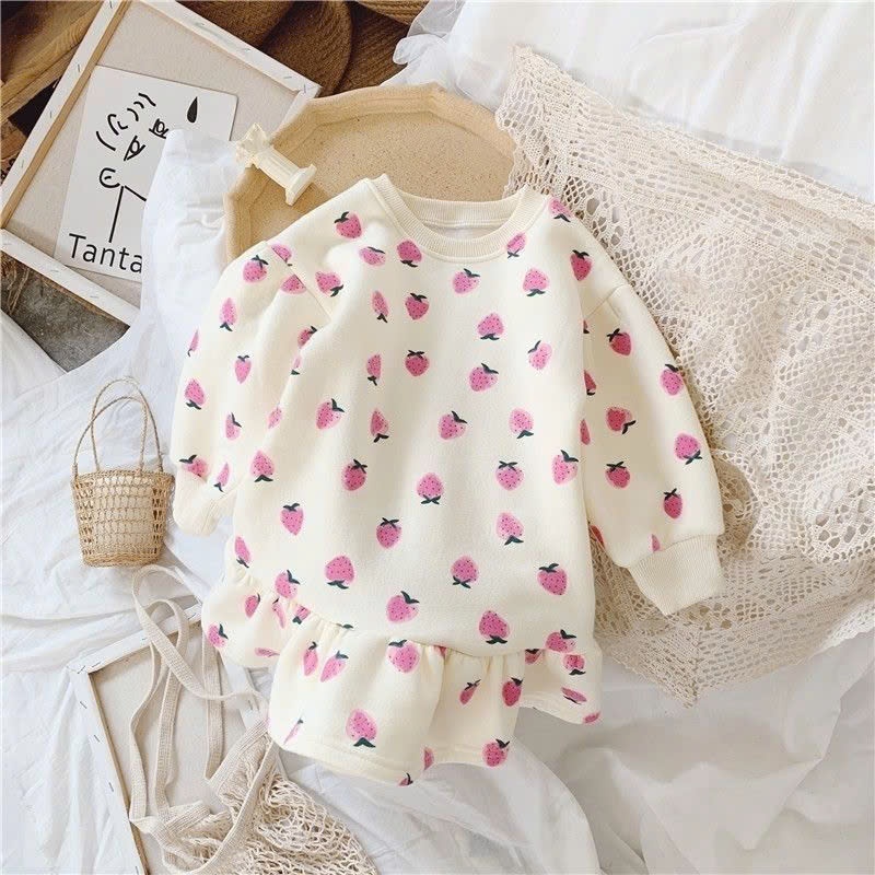24HA308.01 - VÁY NỈ THU ĐÔNG BÉ GÁI