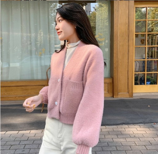 24HA318.03 - ÁO CARDIGAN LEN LÔNG THỎ NỮ