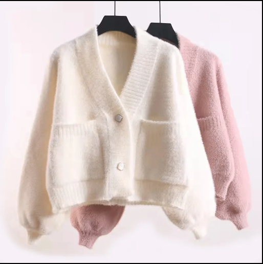 24HA318.03 - ÁO CARDIGAN LEN LÔNG THỎ NỮ