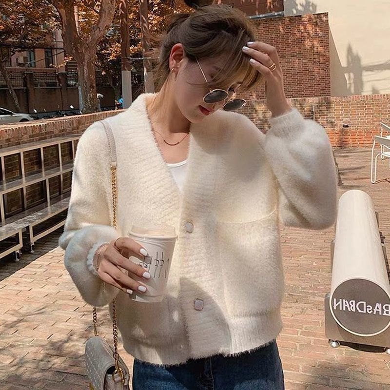 24HA318.03 - ÁO CARDIGAN LEN LÔNG THỎ NỮ