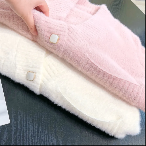 24HA318.03 - ÁO CARDIGAN LEN LÔNG THỎ NỮ
