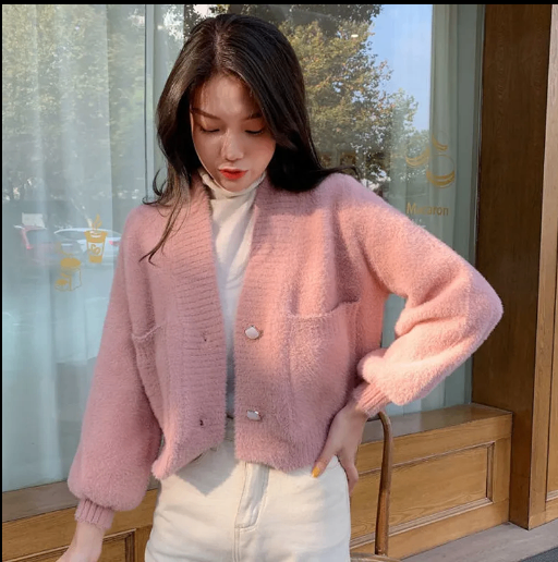 24HA318.03 - ÁO CARDIGAN LEN LÔNG THỎ NỮ