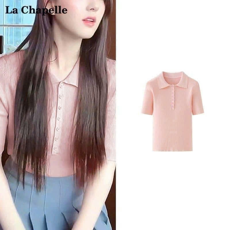 24HA19.14 - ÁO LEN POLO HỒNG LA CHAPELLE