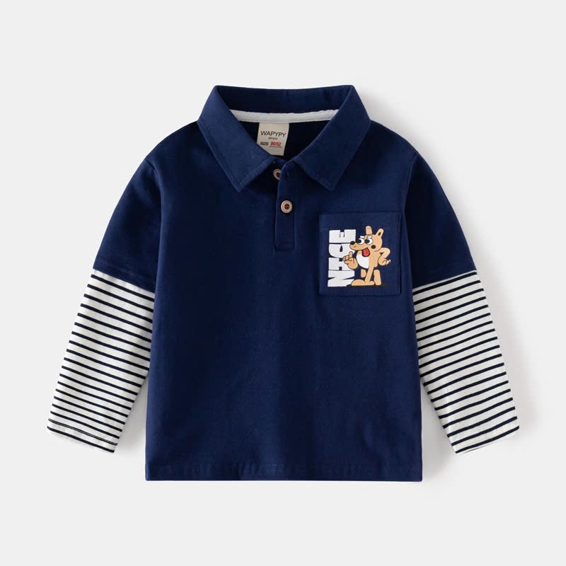 24HA49.06 - ÁO POLO COTTON DÀI TAY #WAPPY CHO BÉ TRAI