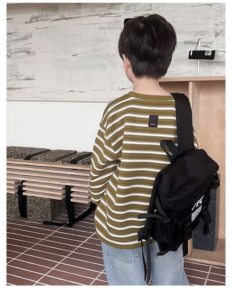 24HA49.10 - ÁO THUN KẺ CHO BÉ HÃNG AOAOKIDS
