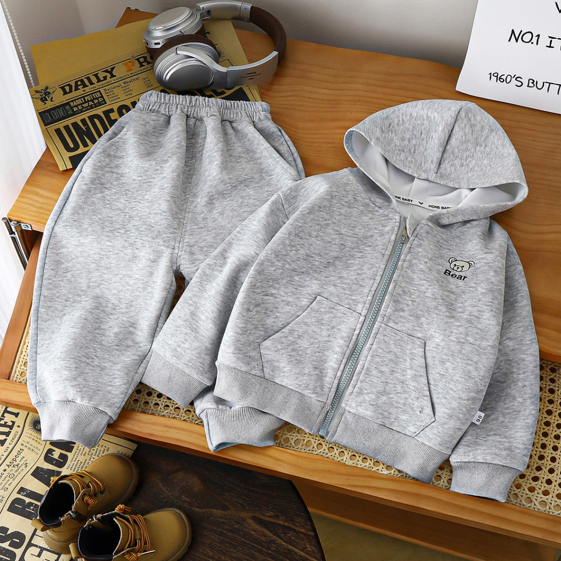 24HA39.17 - BỘ NỈ KÉO KHOÁ BEAR CHO BÉ