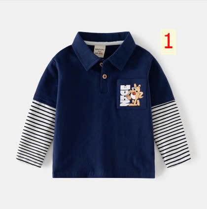 24HA49.06 - ÁO POLO COTTON DÀI TAY #WAPPY CHO BÉ TRAI