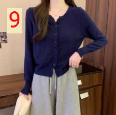 24HA109.12 - ÁO LEN CARDIGAN MỎNG NHIỀU MÀU NỮ