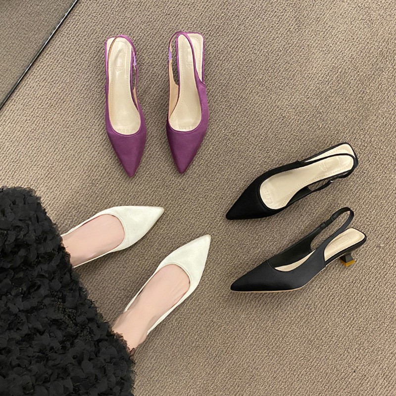 24HA109.13-GIÀY CAO GÓT SLINGBACK MŨI NHỌN