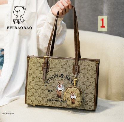 24HA99.17 - TÚI XÁCH GẤU BEIBAOBAO KÈM VÍ ĐỰNG TIỀN LẺ