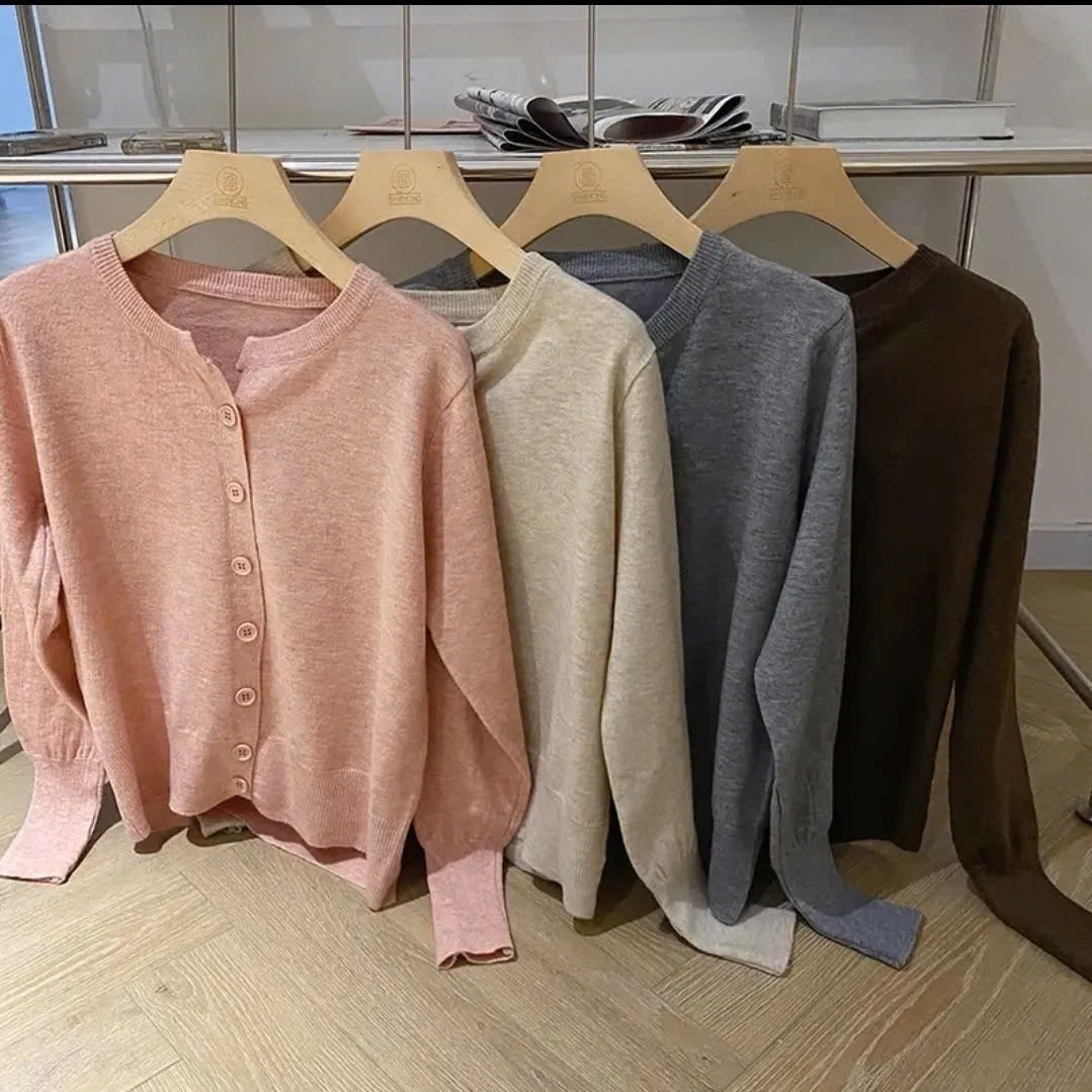 24HA109.12 - ÁO LEN CARDIGAN MỎNG NHIỀU MÀU NỮ