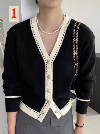 24HA109.10 - ÁO LEN CARDIGAN CỔ V 3 MÀU QUẢNG CHÂU