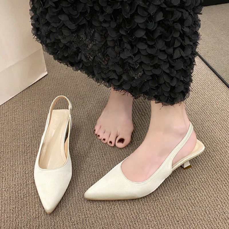 24HA109.13-GIÀY CAO GÓT SLINGBACK MŨI NHỌN