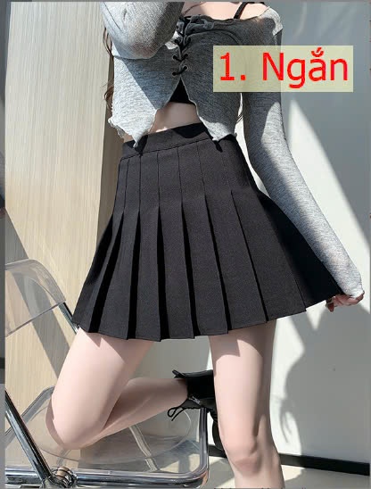 24HA109.09 - CHÂN VÁY NGẮN XẾP LY
