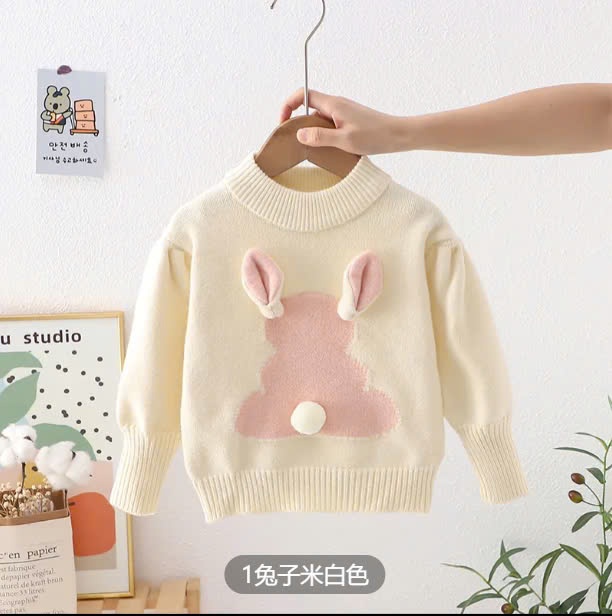 24HA129.01 - ÁO LEN THỎ XINH CHO BÉ GÁI