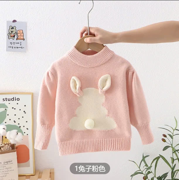 24HA129.01 - ÁO LEN THỎ XINH CHO BÉ GÁI