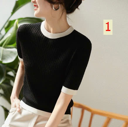 24HA129.06 - ÁO LEN TAY LỠ CỔ TRÒN
