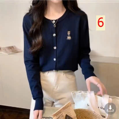 24HA129.25 - CARDIGAN LEN HÌNH GẤU NỮ