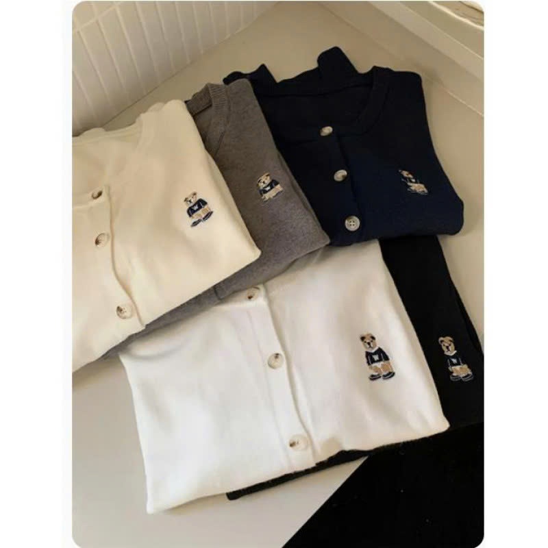 24HA129.25 - CARDIGAN LEN HÌNH GẤU NỮ