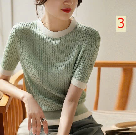 24HA129.06 - ÁO LEN TAY LỠ CỔ TRÒN