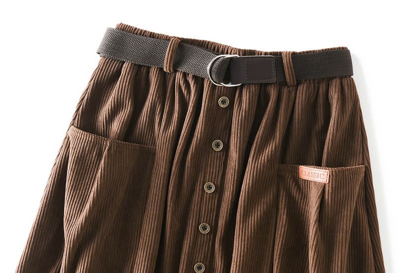 24HA129.22 - CHÂN VÁY NHUNG TĂM ANGEL KÈM BELT