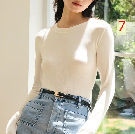 24HA139.24- ÁO LEN MỎNG CỔ TRÒN