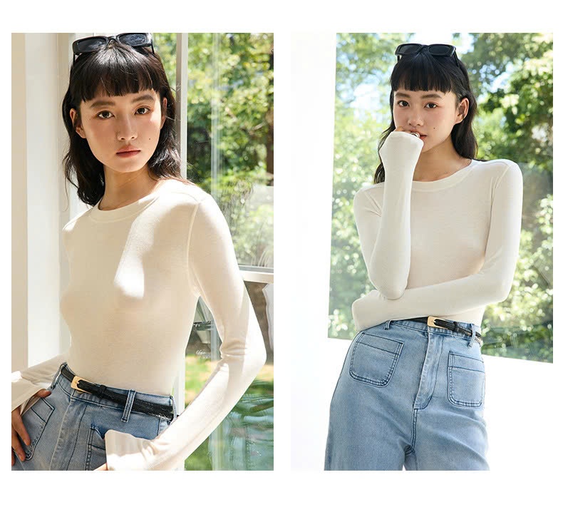 24HA139.24- ÁO LEN MỎNG CỔ TRÒN