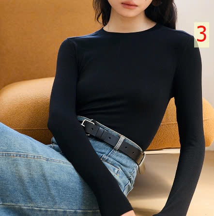 24HA139.24- ÁO LEN MỎNG CỔ TRÒN