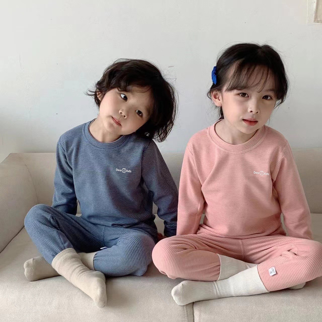 24HA139.11-BỘ NỈ MẶC NHÀ DEAR KIDS CHO BÉ