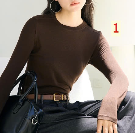 24HA139.24- ÁO LEN MỎNG CỔ TRÒN