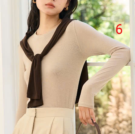 24HA139.24- ÁO LEN MỎNG CỔ TRÒN