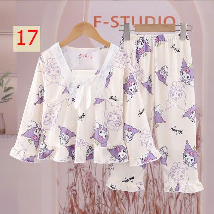 24HA149.30 - SET 2 BỘ MẶC NHÀ BÁNH BÈO SZ ĐẠI BÉ GÁI