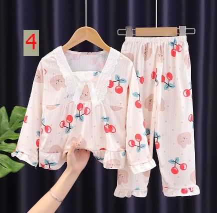 24HA149.30 - SET 2 BỘ MẶC NHÀ BÁNH BÈO SZ ĐẠI BÉ GÁI