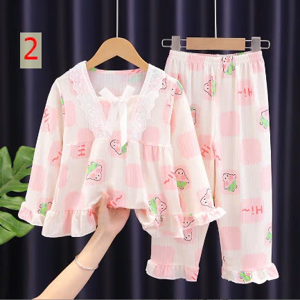 24HA149.30 - SET 2 BỘ MẶC NHÀ BÁNH BÈO SZ ĐẠI BÉ GÁI