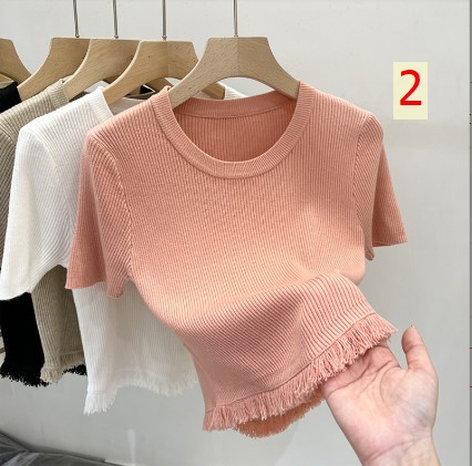 24HA159.23- ÁO LEN MỎNG CỘC TAY