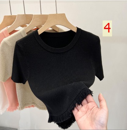24HA159.23- ÁO LEN MỎNG CỘC TAY