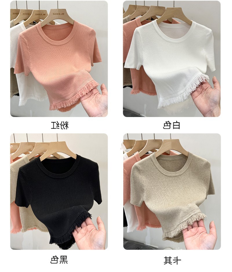24HA159.23- ÁO LEN MỎNG CỘC TAY