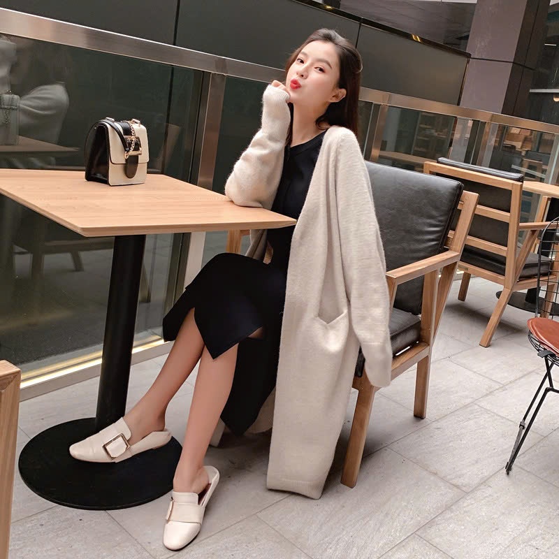 24HA159.09 - ÁO CARDIGAN LEN DÁNG DÀI NỮ
