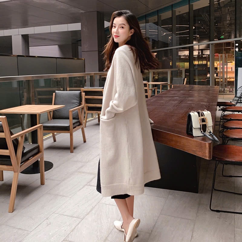 24HA159.09 - ÁO CARDIGAN LEN DÁNG DÀI NỮ