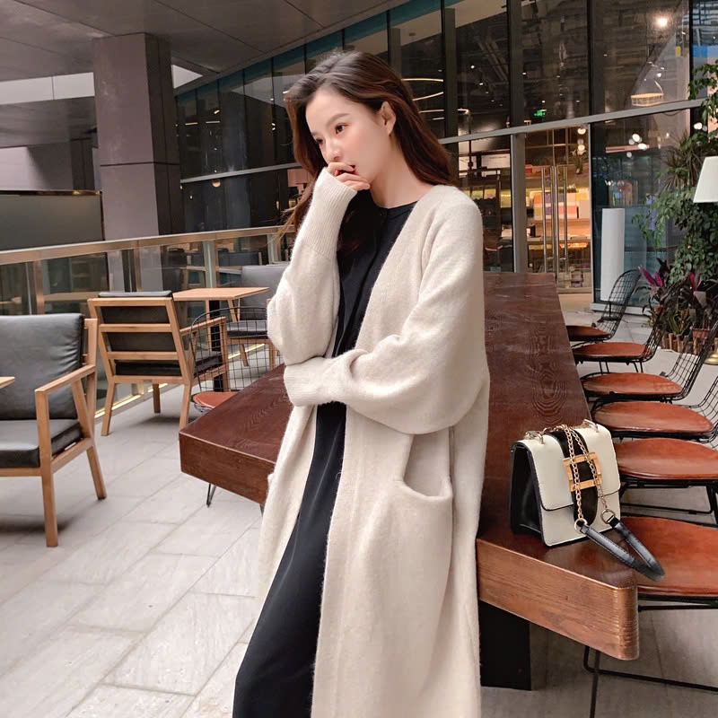 24HA159.09 - ÁO CARDIGAN LEN DÁNG DÀI NỮ