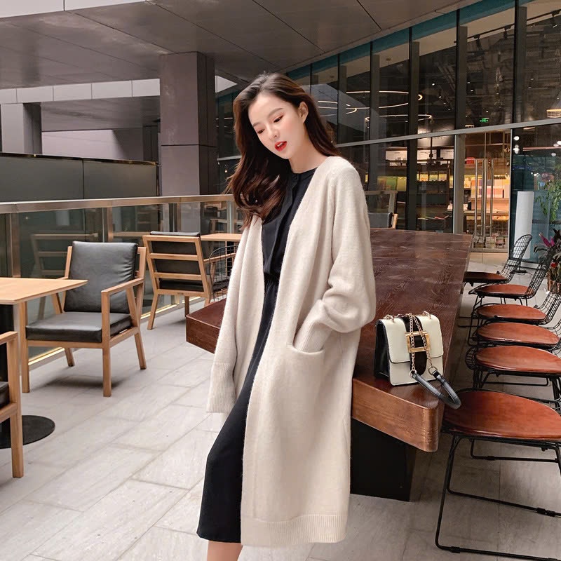 24HA159.09 - ÁO CARDIGAN LEN DÁNG DÀI NỮ