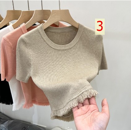 24HA159.23- ÁO LEN MỎNG CỘC TAY