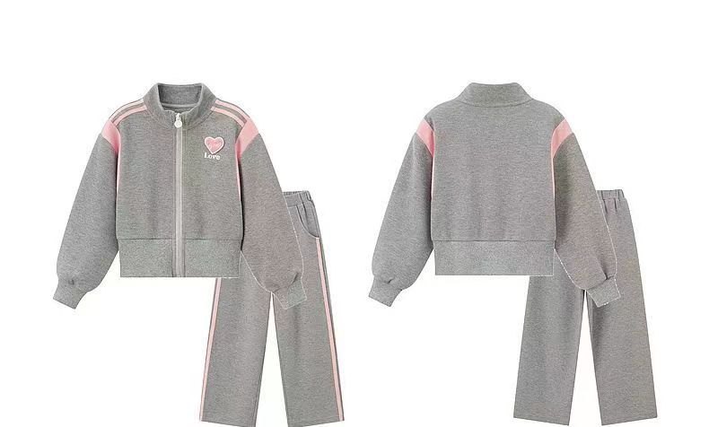 24HA179.18-BỘ NỈ LOVE KÉO KHOÁ SIZE ĐẠI BÉ GÁI