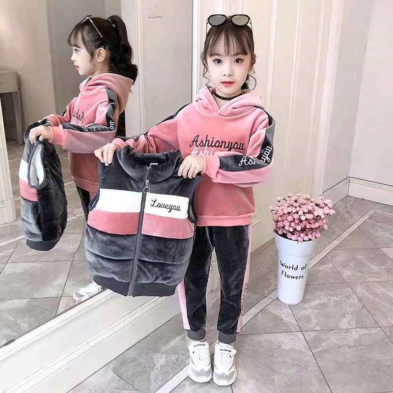 24HA179.27-SET BỘ NHUNG 3 MÓN BÉ GÁI
