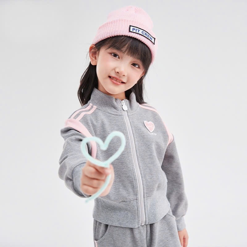 24HA179.18-BỘ NỈ LOVE KÉO KHOÁ SIZE ĐẠI BÉ GÁI