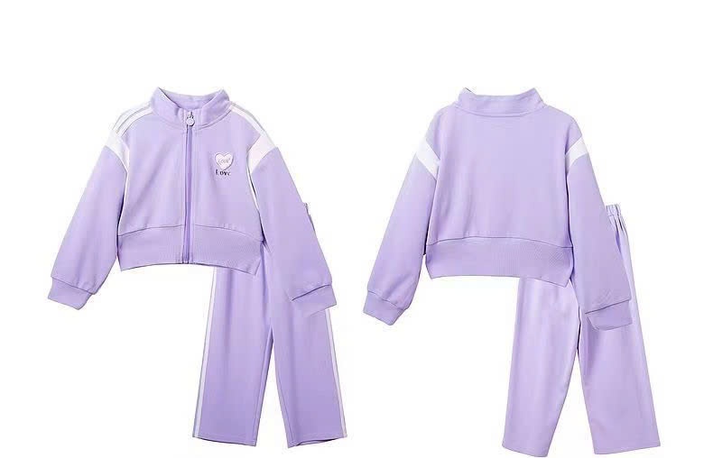 24HA179.18-BỘ NỈ LOVE KÉO KHOÁ SIZE ĐẠI BÉ GÁI