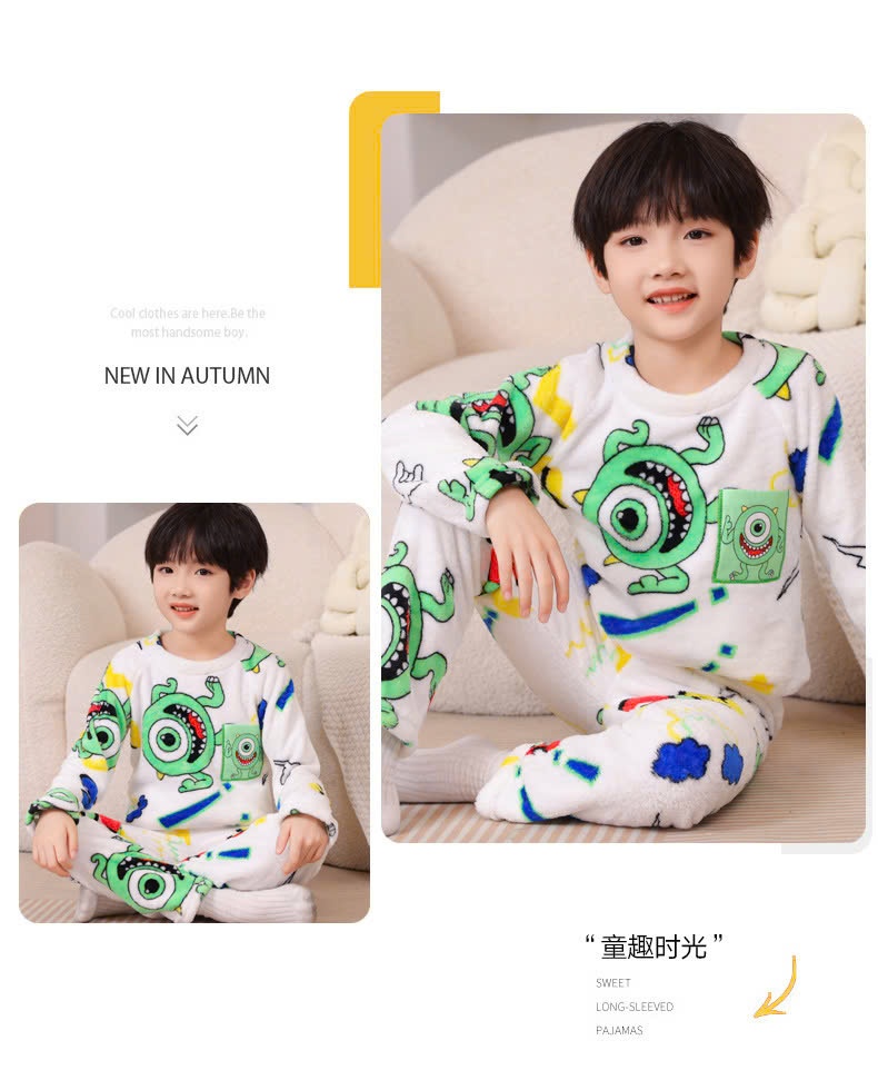 24HA199.15 - BỘ LÔNG ẤM HOẠT HÌNH NGÀY ĐÔNG CHO CON YÊU